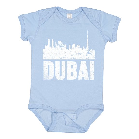 Inktastic Dubai City Skyline with Grunge Boys or Girls Baby Bodysuit