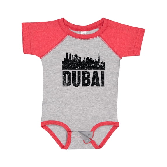 Inktastic Dubai City Skyline with Grunge Boys or Girls Baby Bodysuit