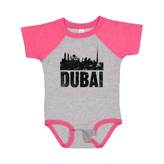 Inktastic Dubai City Skyline with Grunge Boys or Girls Baby Bodysuit