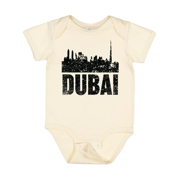 Inktastic Dubai City Skyline with Grunge Boys or Girls Baby Bodysuit