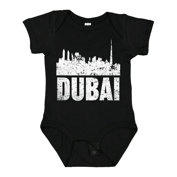 Inktastic Dubai City Skyline with Grunge Boys or Girls Baby Bodysuit
