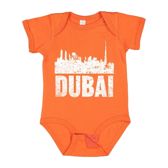 Inktastic Dubai City Skyline with Grunge Boys or Girls Baby Bodysuit