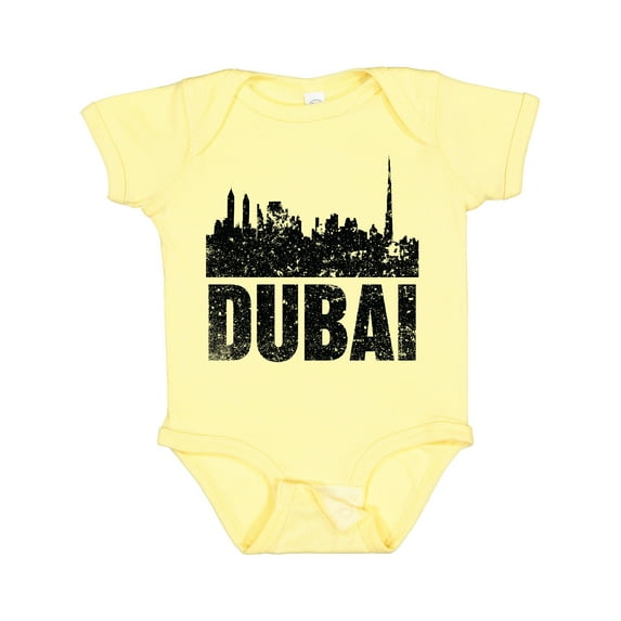 Inktastic Dubai City Skyline with Grunge Boys or Girls Baby Bodysuit
