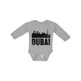 thumbnail image 1 of Inktastic Dubai City Skyline with Grunge Boys or Girls Long Sleeve Baby Bodysuit, 1 of 5