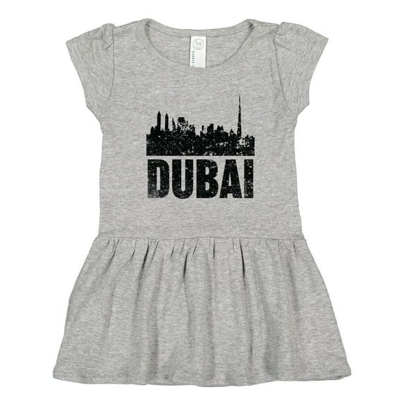 Inktastic Dubai City Skyline with Grunge Girls Toddler Dress