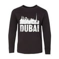 thumbnail image 1 of Inktastic Dubai City Skyline with Grunge Long Sleeve Youth T-Shirt, 1 of 5