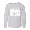 thumbnail image 1 of Inktastic Dubai City Skyline with Grunge Long Sleeve Youth T-Shirt, 1 of 5
