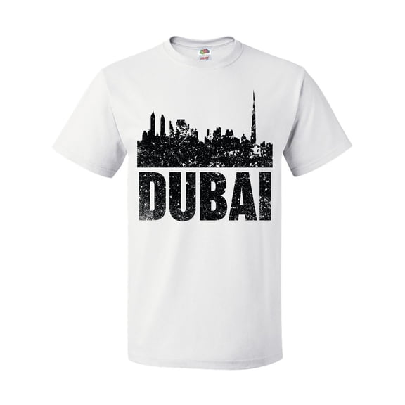Inktastic Dubai City Skyline with Grunge T-Shirt