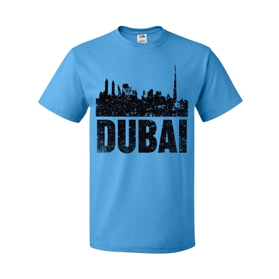 Inktastic Dubai City Skyline with Grunge T-Shirt