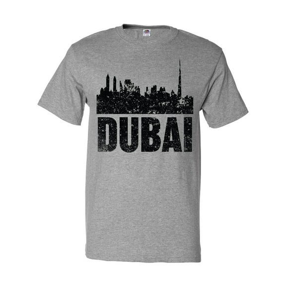 Inktastic Dubai City Skyline with Grunge T-Shirt