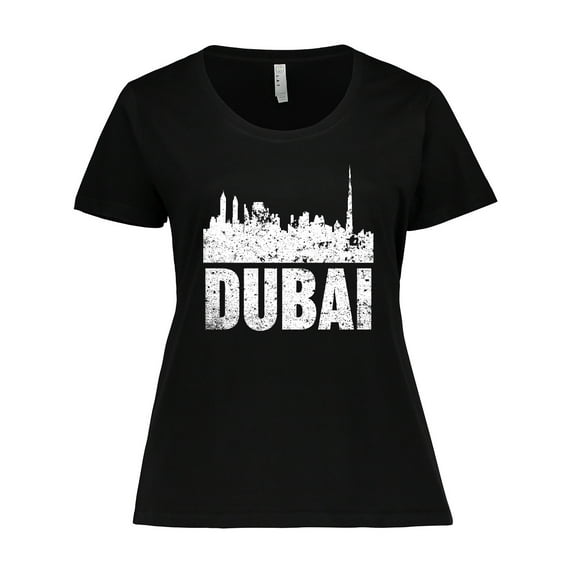 Inktastic Dubai City Skyline with Grunge Women's Plus Size T-Shirt