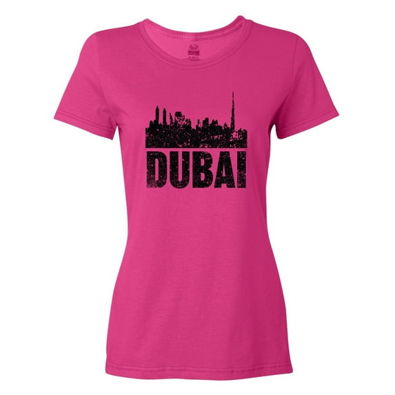 Inktastic Dubai City Skyline with Grunge Women's T-Shirt