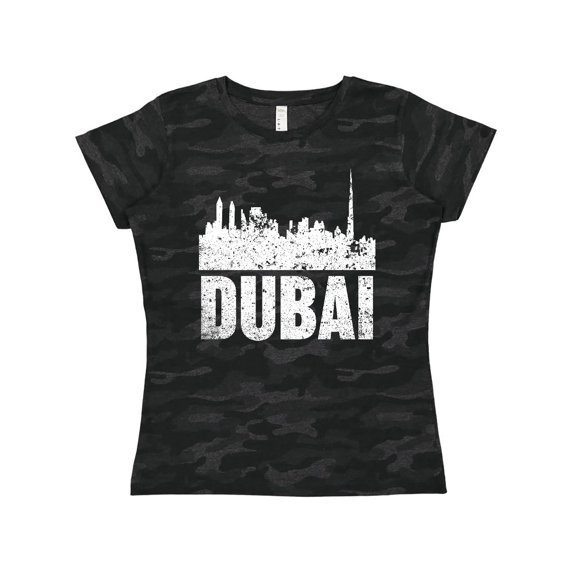 Inktastic Dubai City Skyline with Grunge Women's T-Shirt