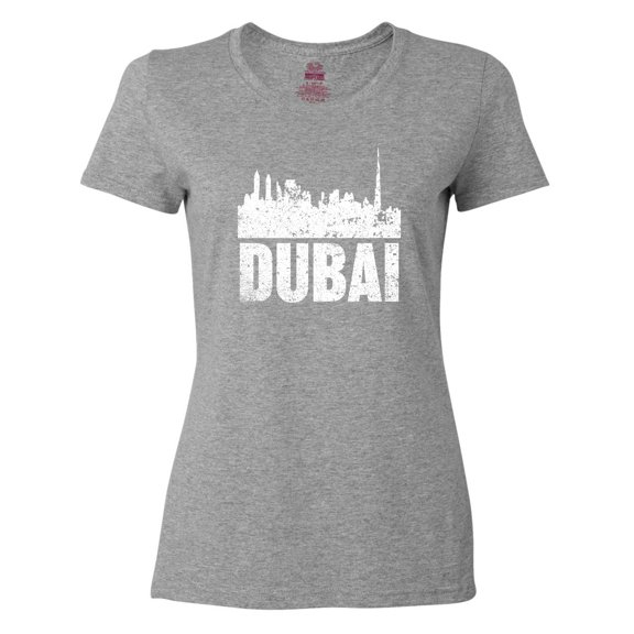Inktastic Dubai City Skyline with Grunge Women's T-Shirt