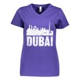 thumbnail image 1 of Inktastic Dubai City Skyline with Grunge Women's V-Neck T-Shirt, 1 of 5