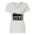 thumbnail image 1 of Inktastic Dubai City Skyline with Grunge Women's V-Neck T-Shirt, 1 of 5