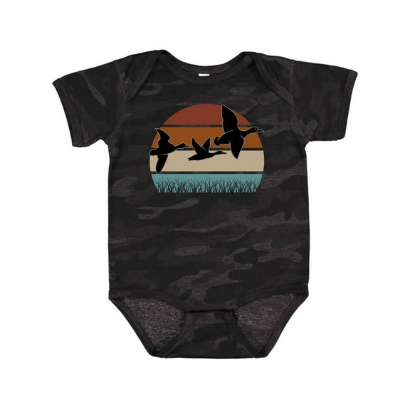 Inktastic Duck Hunting Retro Sunset Hunter Boys or Girls Baby Bodysuit