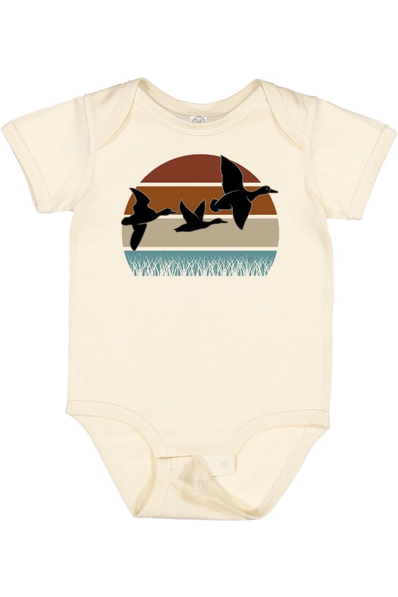 Duck Hunting Retro Sunset Hunter Boys or Girls Baby Bodysuit