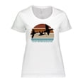 thumbnail image 1 of Inktastic Duck Hunting Retro Sunset Hunter Gift Women's Plus Size T-Shirt, 1 of 5