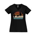 thumbnail image 1 of Inktastic Duck Hunting Retro Sunset Hunter Gift Women's Plus Size V-Neck T-Shirt, 1 of 5