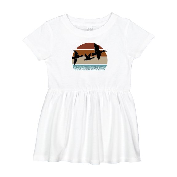 Inktastic Duck Hunting Retro Sunset Hunter Girls Baby Dress