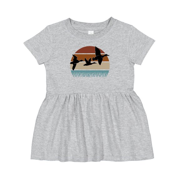 Inktastic Duck Hunting Retro Sunset Hunter Girls Baby Dress