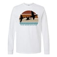 thumbnail image 1 of Inktastic Duck Hunting Retro Sunset Hunter Long Sleeve T-Shirt, 1 of 5