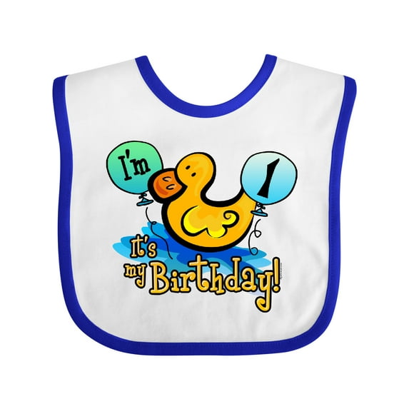 Inktastic Ducky 1st Birthday Boys or Girls Baby Bib