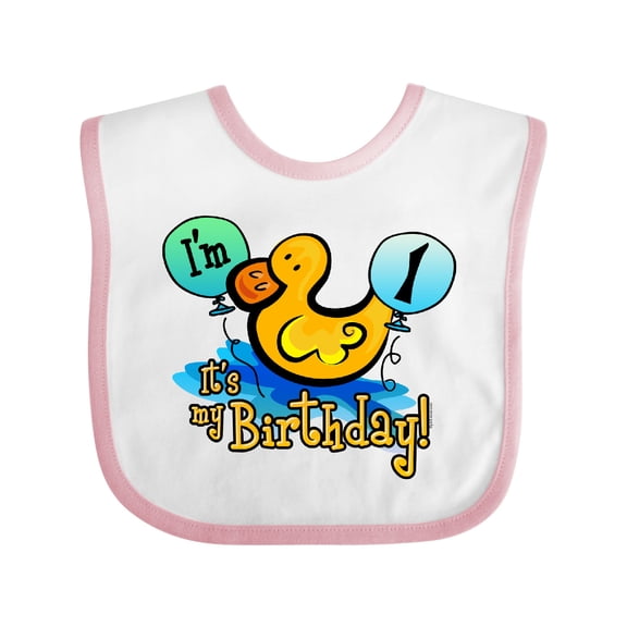 Inktastic Ducky 1st Birthday Boys or Girls Baby Bib
