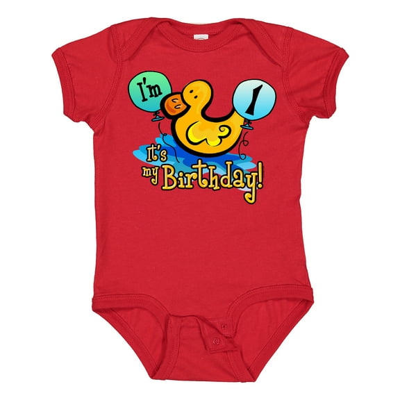 Inktastic Ducky 1st Birthday Boys or Girls Baby Bodysuit