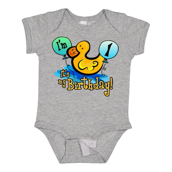 Inktastic Ducky 1st Birthday Boys or Girls Baby Bodysuit