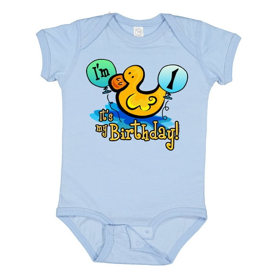 Inktastic Ducky 1st Birthday Boys or Girls Baby Bodysuit