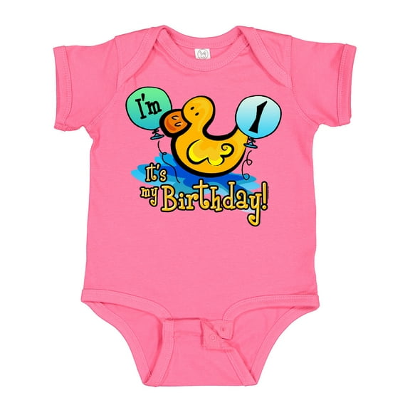 Inktastic Ducky 1st Birthday Boys or Girls Baby Bodysuit
