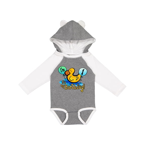 Inktastic Ducky 1st Birthday Boys or Girls Long Sleeve Baby Bodysuit