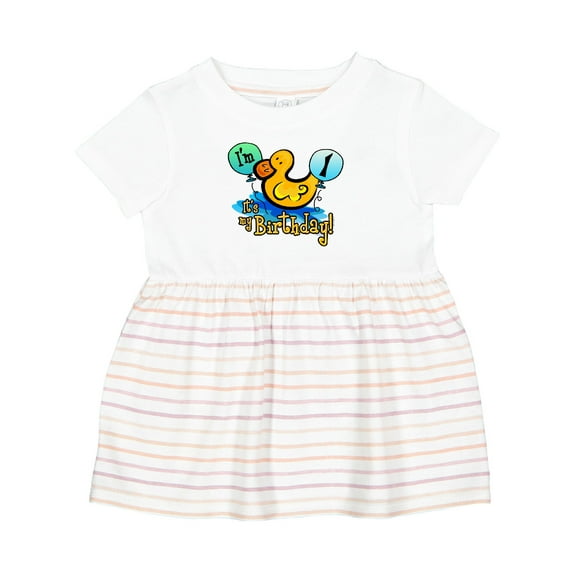 Inktastic Ducky 1st Birthday Girls Baby Dress