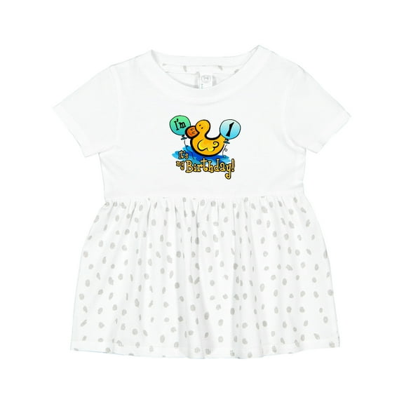 Inktastic Ducky 1st Birthday Girls Baby Dress