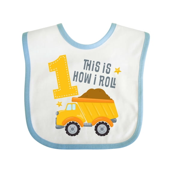 Inktastic Dump Truck 1st Birthday Boys or Girls Baby Bib