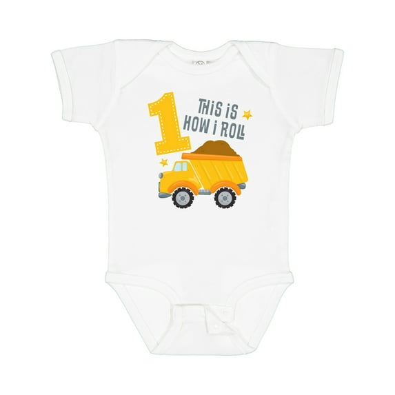 Inktastic Dump Truck 1st Birthday Boys or Girls Baby Bodysuit