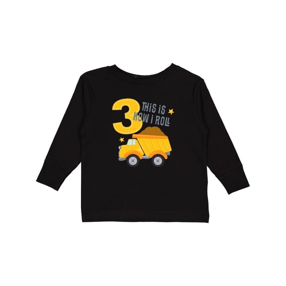Inktastic Dump Truck 3rd Birthday Boys or Girls Long Sleeve Toddler T-Shirt