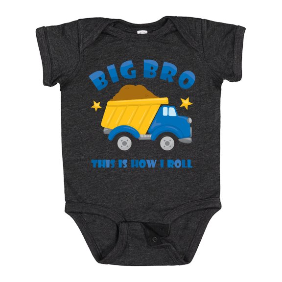 Inktastic Dump Truck Big Bro Boys Baby Bodysuit