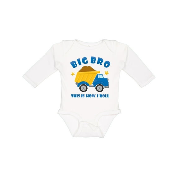 Inktastic Dump Truck Big Bro Boys Long Sleeve Baby Bodysuit