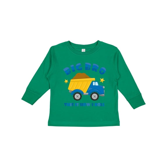 Inktastic Dump Truck Big Bro Boys Long Sleeve Toddler T-Shirt