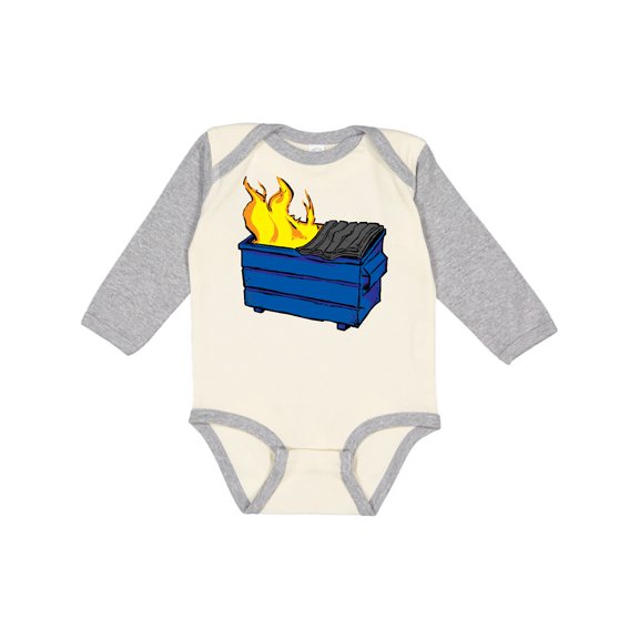Inktastic Dumpster Fire Boys or Girls Long Sleeve Baby Bodysuit