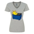 thumbnail image 1 of Inktastic Dumpster Fire Women's V-Neck T-Shirt, 1 of 5