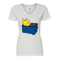 thumbnail image 1 of Inktastic Dumpster Fire Women's V-Neck T-Shirt, 1 of 5
