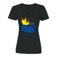thumbnail image 1 of Inktastic Dumpster Fire Women's V-Neck T-Shirt, 1 of 5