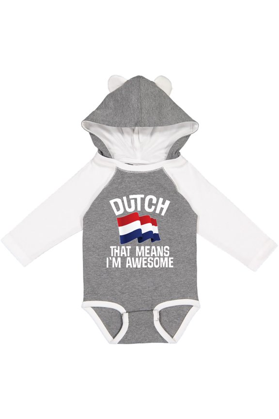 Dutch Gift Pride Netherlands Flag Boys or Girls Long Sleeve Baby Bodysuit