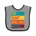 thumbnail image 1 of Inktastic EMT Doctor Dispatcher Eat Sleep Save Lives Repeat Boys or Girls Baby Bib, 1 of 4