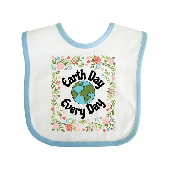 Inktastic Earth Day Every Day 2025 Environmental Girls Baby Bib