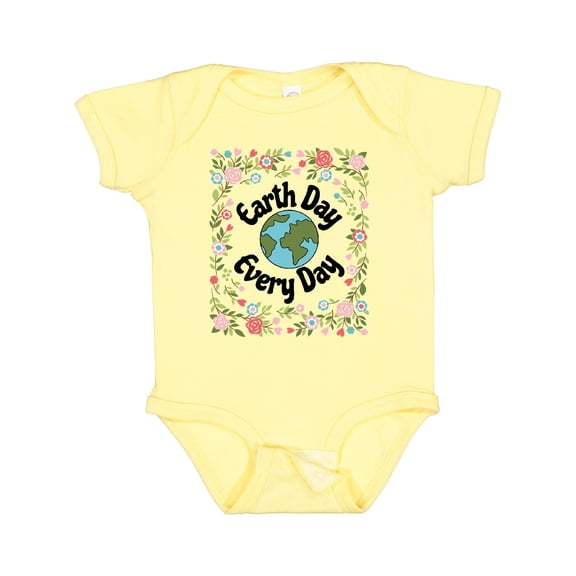 Inktastic Earth Day Every Day 2025 Environmental Girls Baby Bodysuit